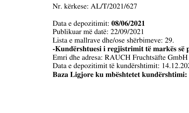 Zëri i markës Brava në buletin