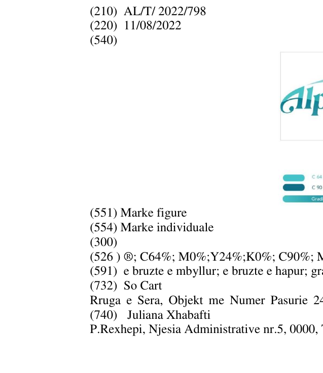 Zëri i markës ®; C64%; M0%;Y24%;K0%; C90%; M45%; Y35%;K10% në buletin