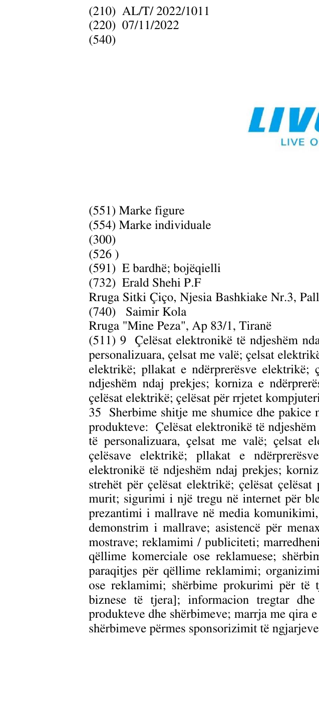 Zëri i markës LIVOLO live on love në buletin