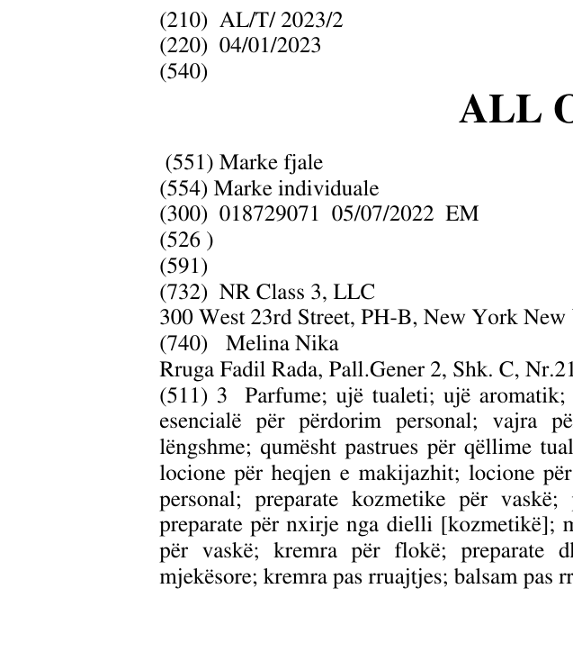 Zëri i markës ALL OF ME në buletin