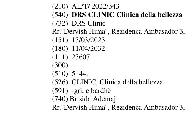 Zëri i markës DRS CLINIC Clinica della bellezza në buletin