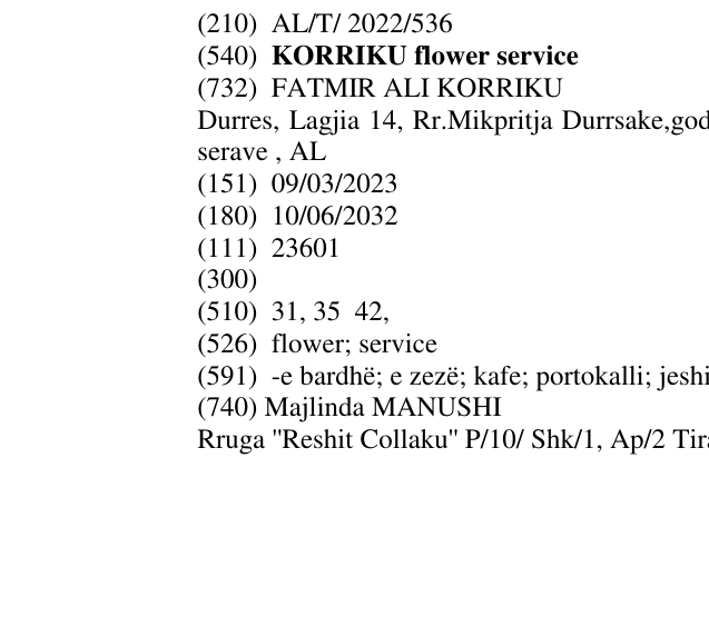 Zëri i markës KORRIKU flower service në buletin