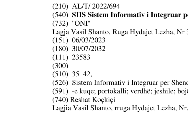 Zëri i markës SIIS Sistem Informativ i Integruar per Shendetesine në buletin