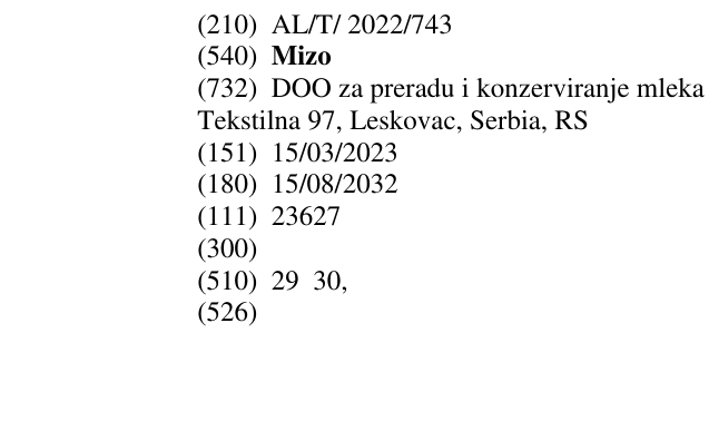 Zëri i markës Mizo në buletin