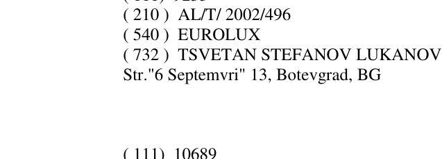 Zëri i markës EUROLUX në buletin