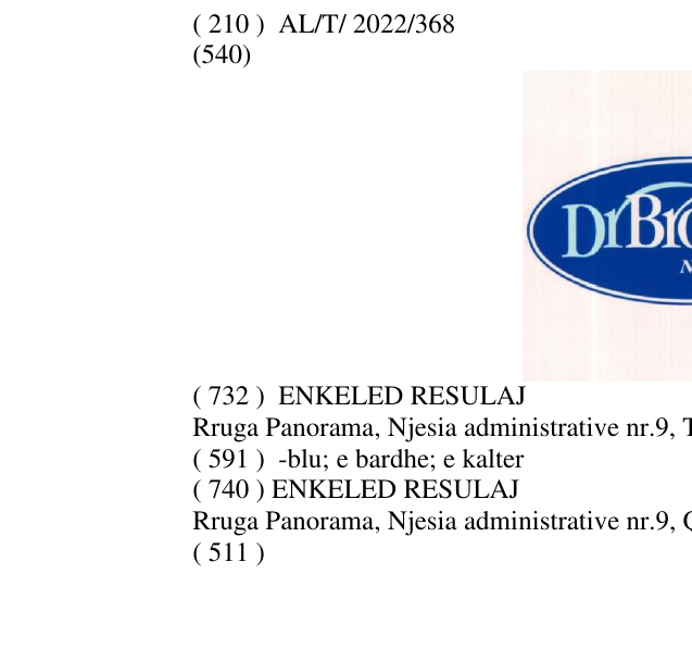Zëri i markës DR BROWN'S në buletin