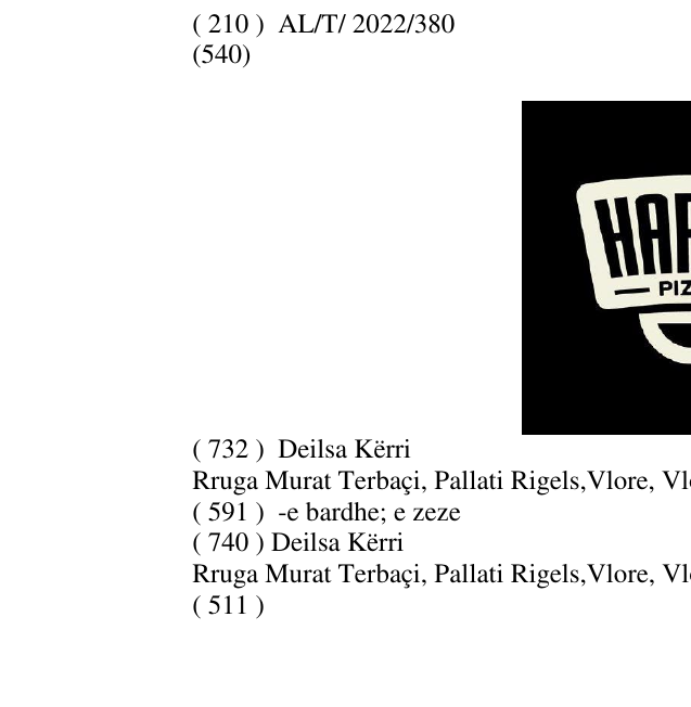 Zëri i markës HAPPY PIZZA në buletin