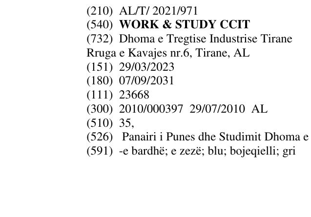 Zëri i markës WORK & STUDY CCIT në buletin
