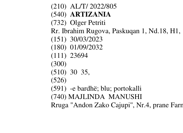 Zëri i markës ARTIZANIA në buletin