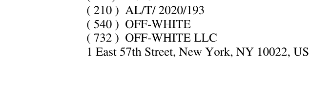 Zëri i markës OFF-WHITE në buletin