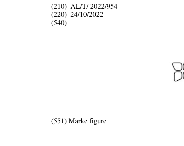 Zëri i markës AL/T/2022/954 në buletin