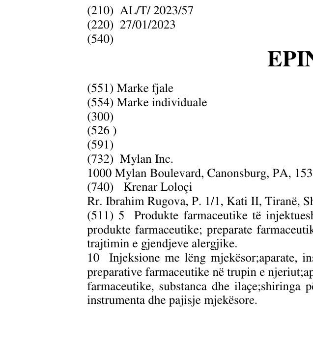 Zëri i markës EPINEW në buletin
