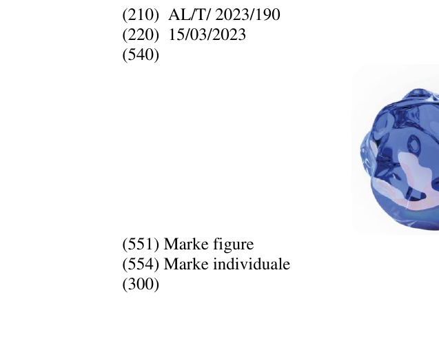Zëri i markës AL/T/2023/190 në buletin
