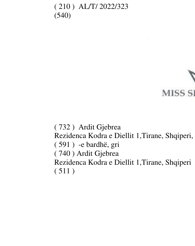 Zëri i markës Miss Shqiperia në buletin
