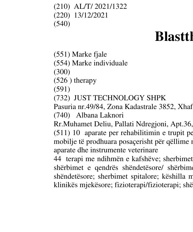 Zëri i markës Blasttherapy në buletin