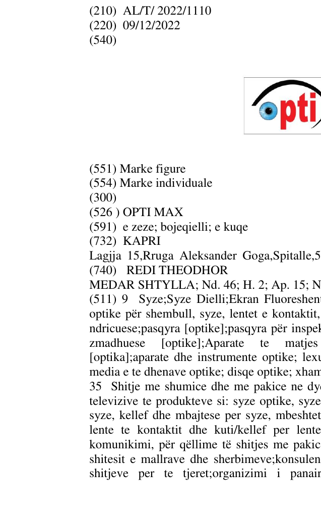 Zëri i markës OPTI MAX në buletin