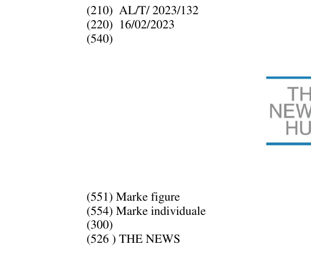 Zëri i markës THE NEWS Buletini i Pronësisë Industriale 39 në buletin