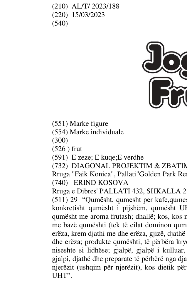Zëri i markës frut në buletin
