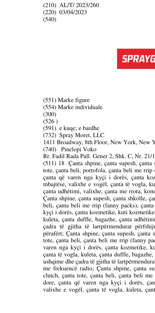 Zëri i markës SPRAYGROUND në buletin