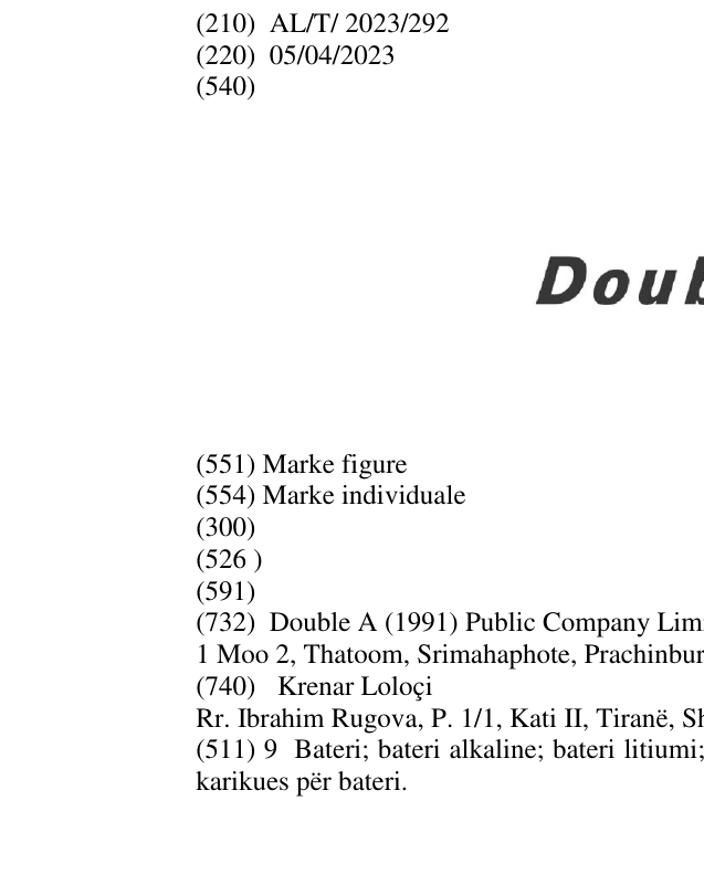 Zëri i markës DOUBLE A në buletin