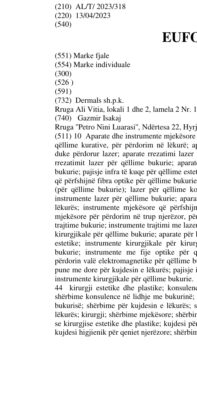 Zëri i markës EUFOTON në buletin