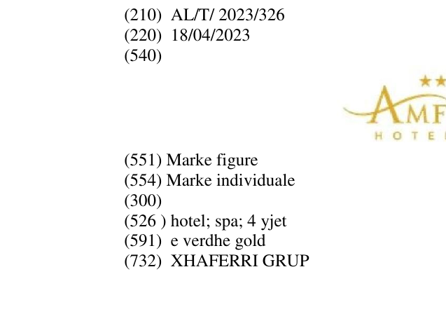 Zëri i markës hotel; spa; 4 yjet në buletin