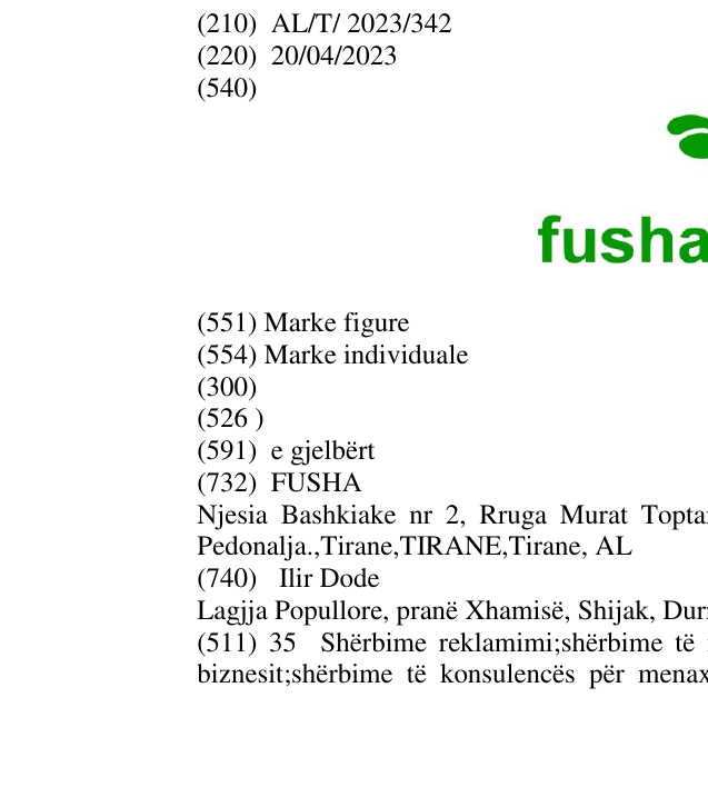 Zëri i markës fusha në buletin