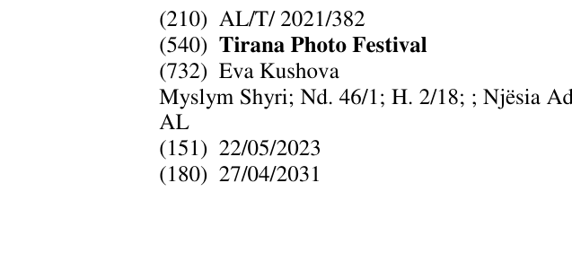 Zëri i markës Tirana Photo Festival në buletin