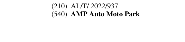 Zëri i markës AMP Auto Moto Park Buletini i Pronësisë Industriale 89 në buletin
