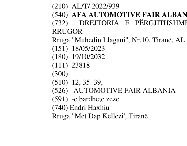 Zëri i markës AFA AUTOMOTIVE FAIR ALBANIA në buletin