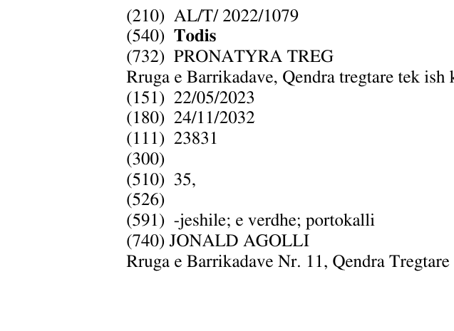Zëri i markës Todis në buletin
