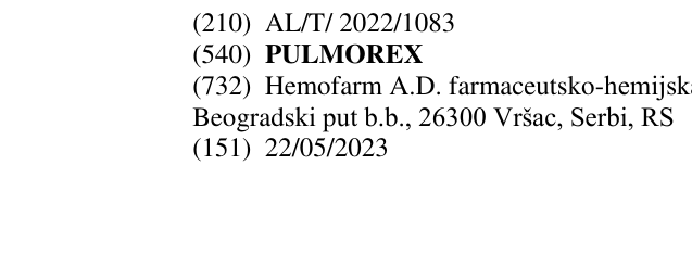 Zëri i markës PULMOREX në buletin