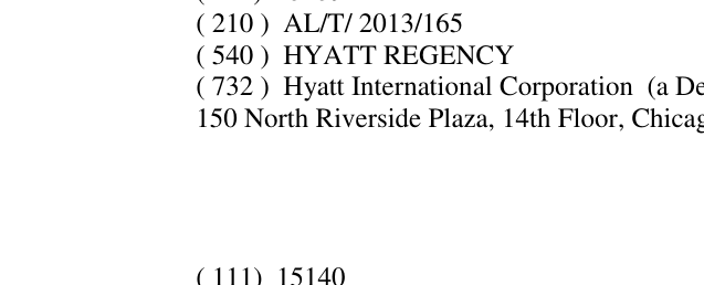 Zëri i markës HYATT REGENCY në buletin
