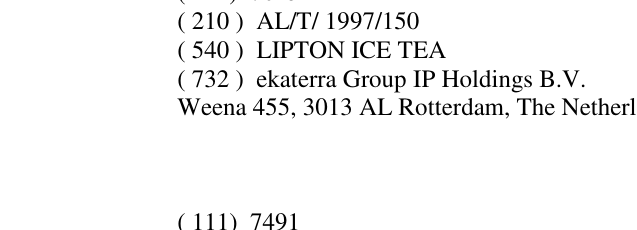 Zëri i markës LIPTON ICE TEA në buletin