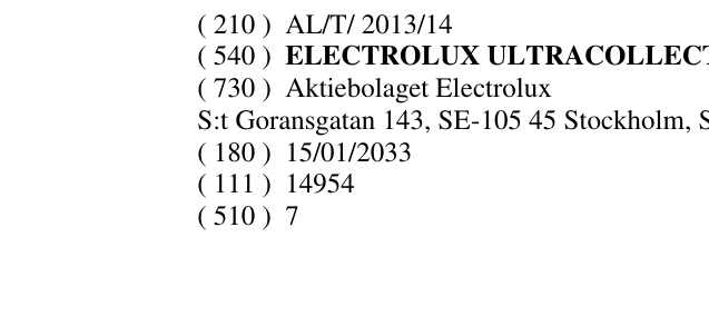 Zëri i markës ELECTROLUX ULTRACOLLECTION në buletin