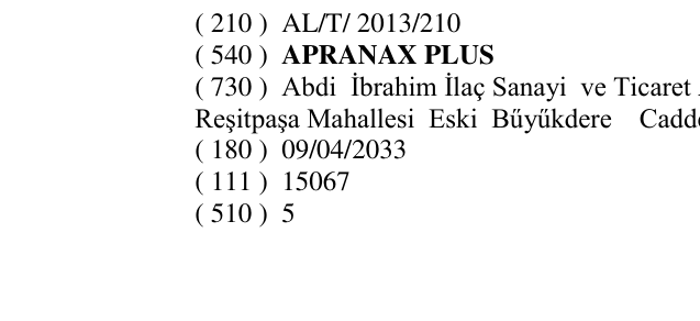 Zëri i markës APRANAX PLUS në buletin