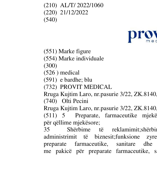 Zëri i markës medical në buletin