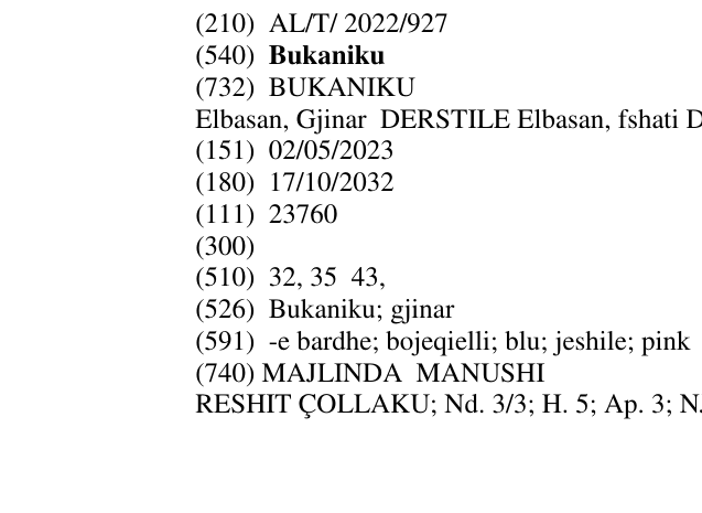 Zëri i markës Bukaniku në buletin