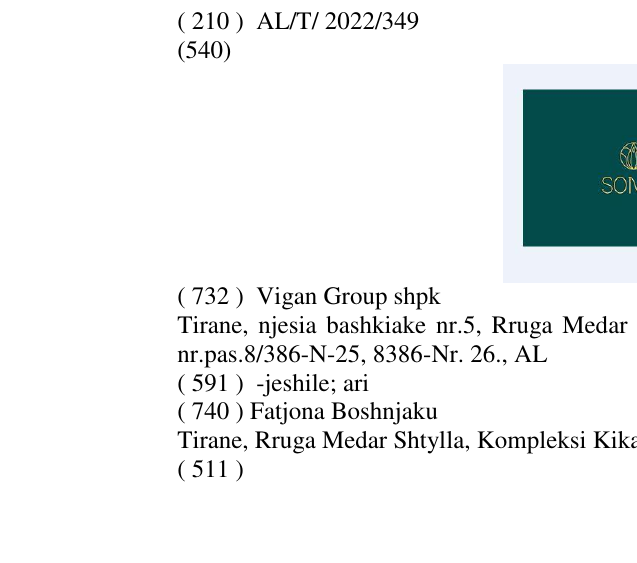 Zëri i markës SONEJ në buletin