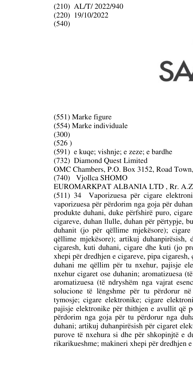 Zëri i markës SAAT në buletin