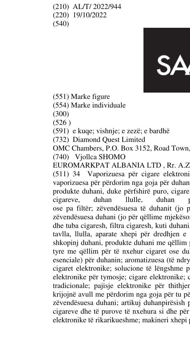 Zëri i markës SAAT në buletin