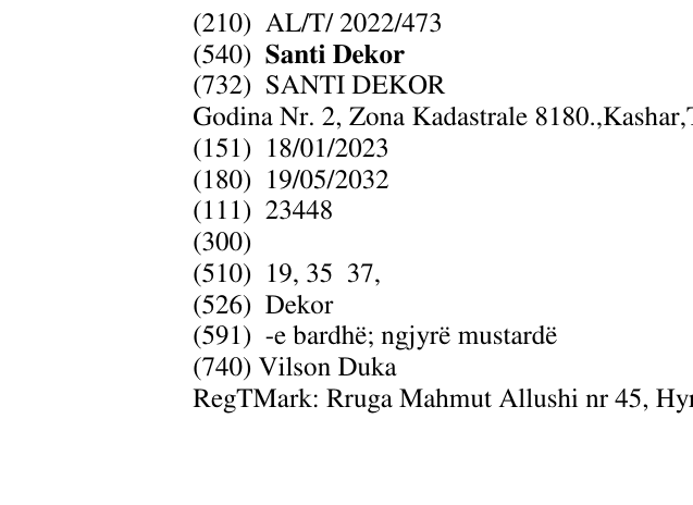 Zëri i markës Santi Dekor në buletin