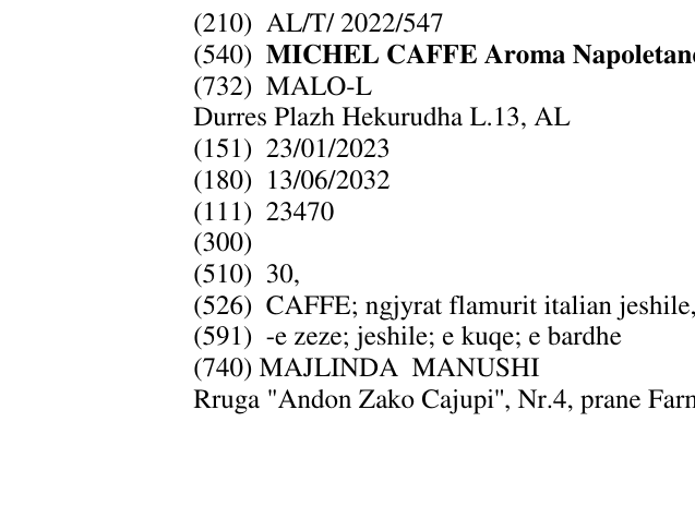 Zëri i markës MICHEL CAFFE Aroma Napoletane në buletin