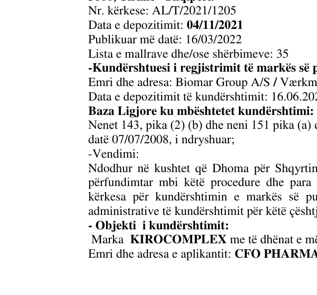 Zëri i markës BIOMAR SHOP në buletin