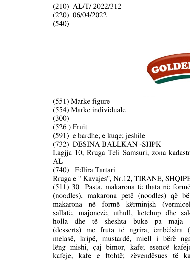 Zëri i markës Fruit në buletin