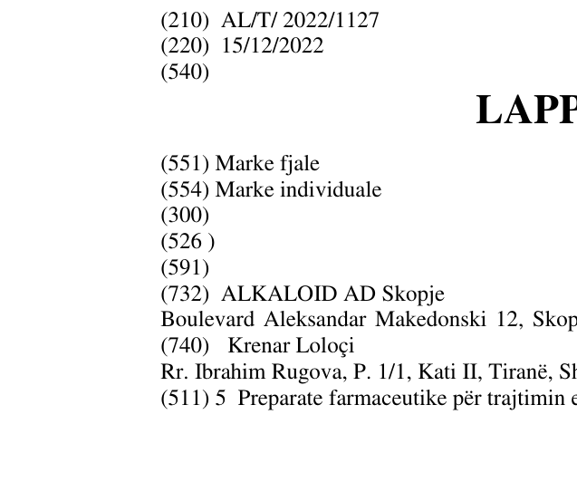 Zëri i markës LAPPOXO në buletin