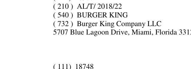 Zëri i markës BURGER KING në buletin