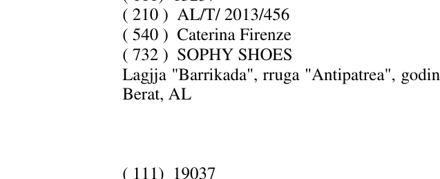 Zëri i markës Caterina Firenze në buletin