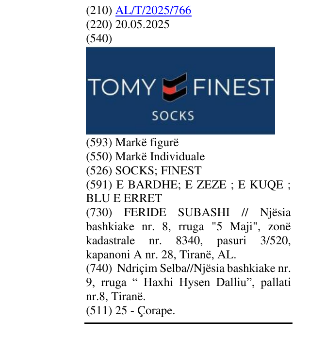 Zëri i markës SOCKS; FINEST në buletin