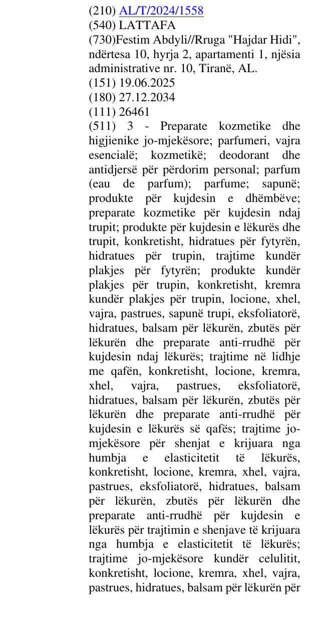 Zëri i markës LATTAFA në buletin